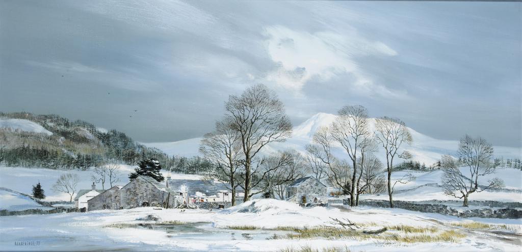 Appraisal: MICHAEL DAVID BARNFATHER - WINTER ON A LAKE DISTRICT SMALLHOLDING