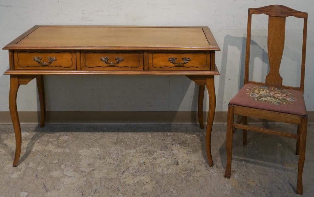 Appraisal: Rococo Style Fruitwood Dressing Table and Oak Side Chair Table