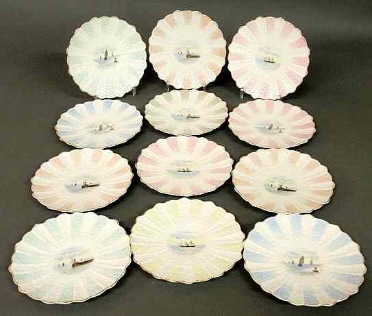 Appraisal: Set of twelve Japanese porcelain luncheon plates with various pastel