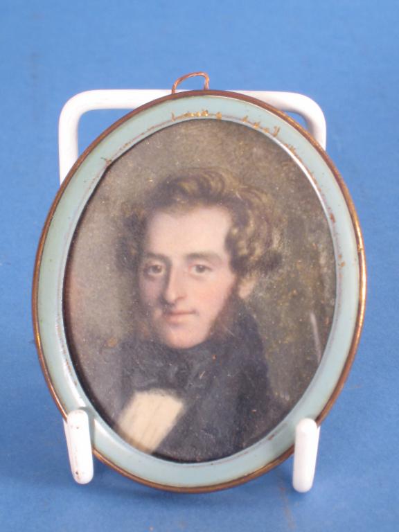 Appraisal: ENGLISH SCHOOL CIRCA Portrait miniature of a Gentleman head and