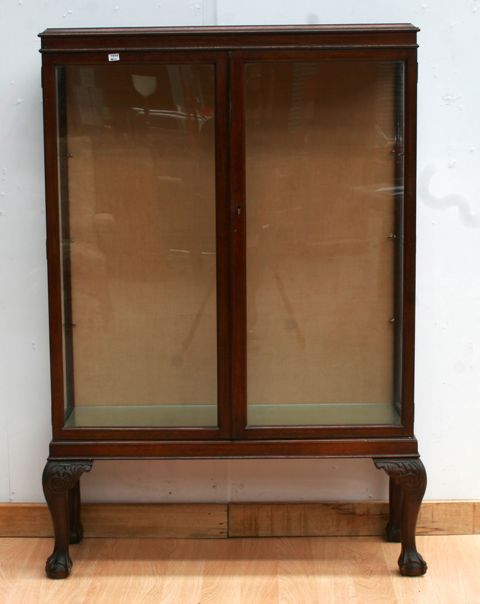 Appraisal: A s walnut display cabinet cm wide cm deep cm