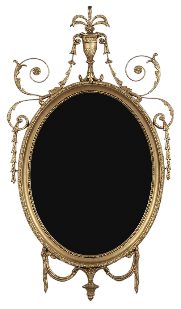 Appraisal: Adam Style Gilt Wood Mirror th century urn and scroll