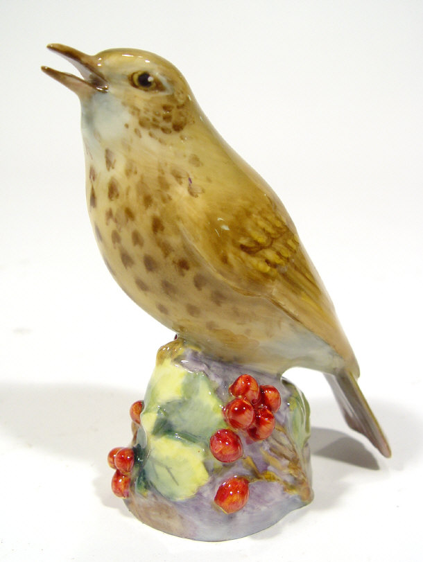 Appraisal: Royal Worcester bone china thrush with hand painted decoration numbered