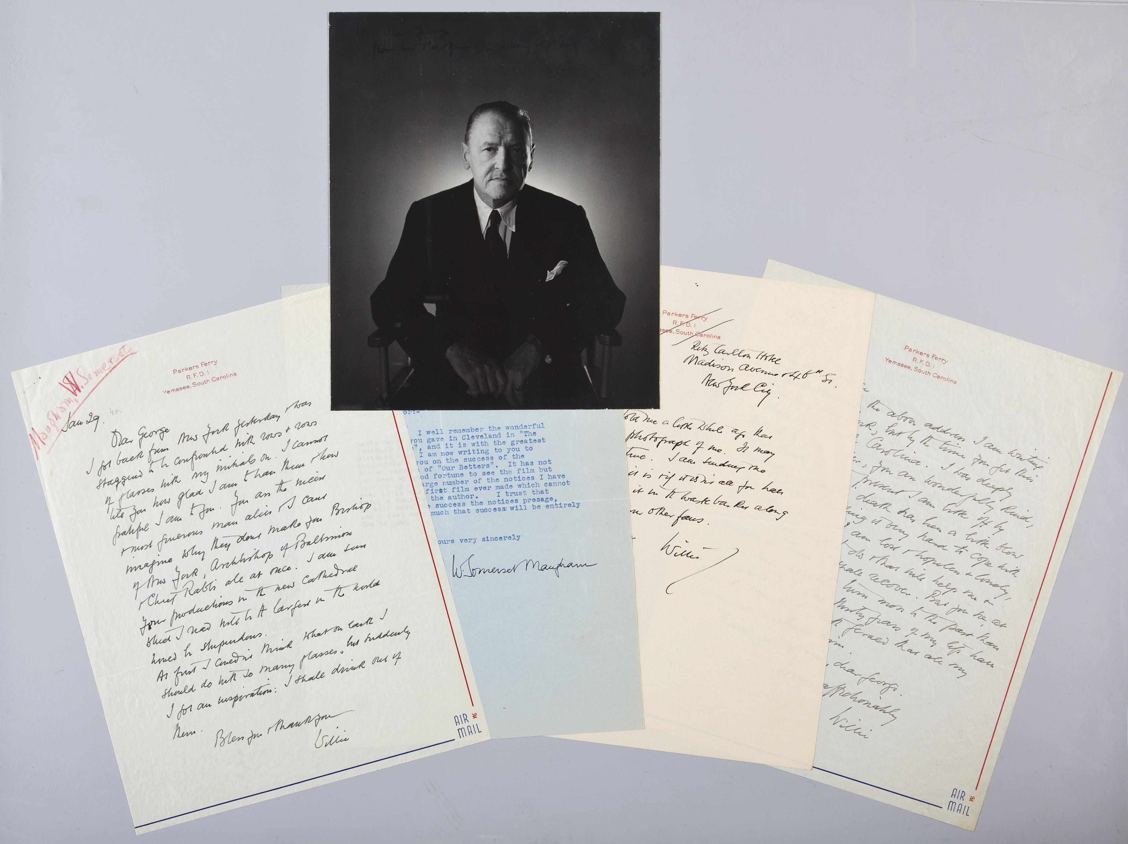 Appraisal: MAUGHAM WILLIAM SOMERSET - Collection of Autograph Letters Signed Typed