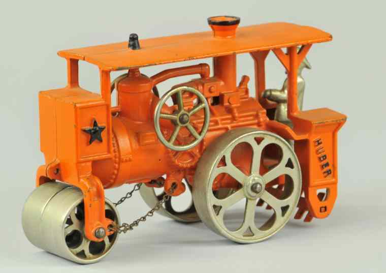 Appraisal: HUBER ROAD ROLLER Cast iron Hubley painted in orange marked