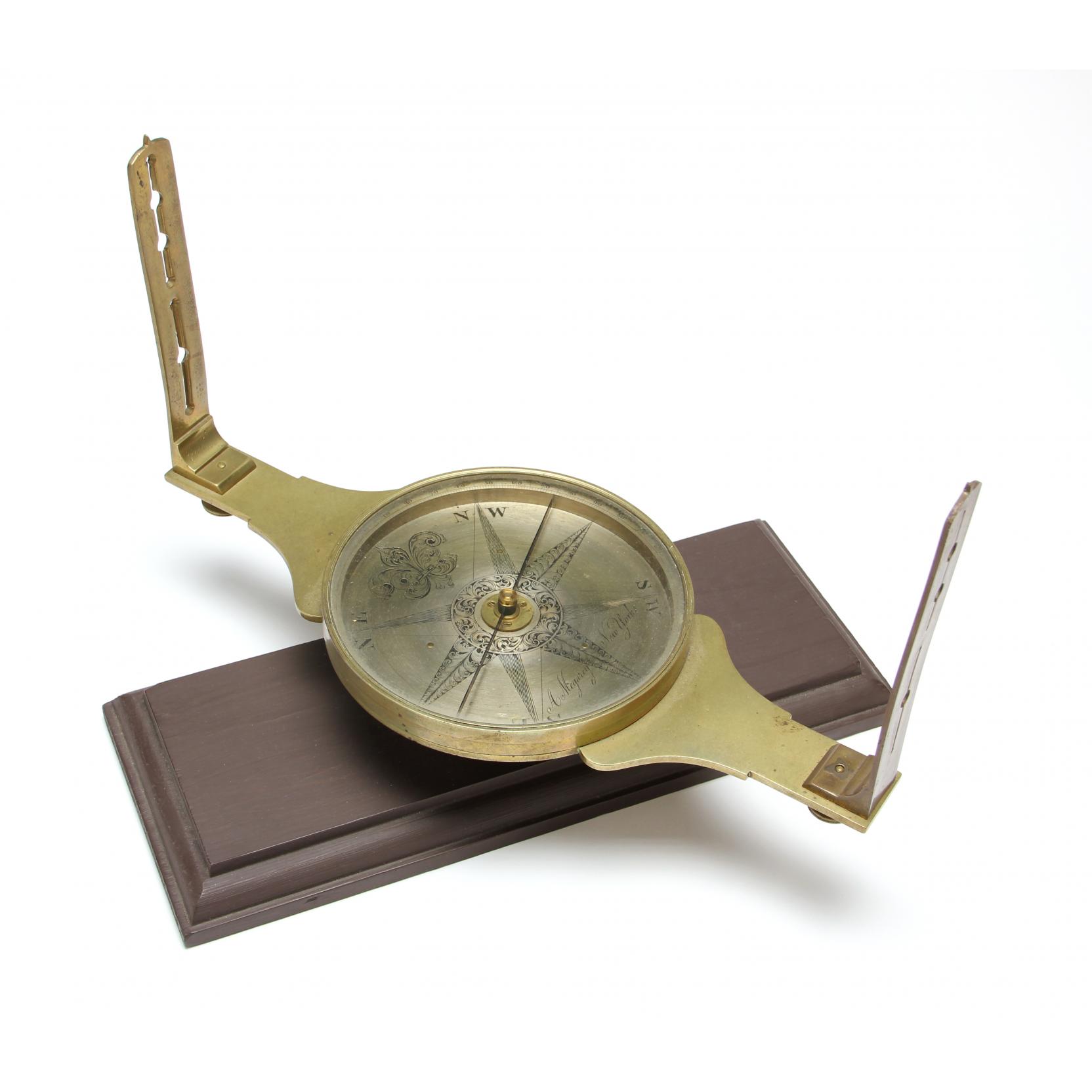 Appraisal: Surveyor's Plain Compass Signed A Megary New York th century