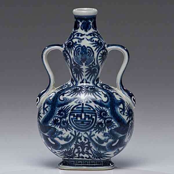 Appraisal: Blue and White Dragon Vase Chinese a blue and white