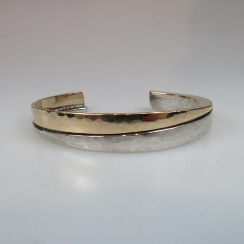 Appraisal: Peter James Sterling Silver And Gold-Filled Open Cuff Bangle