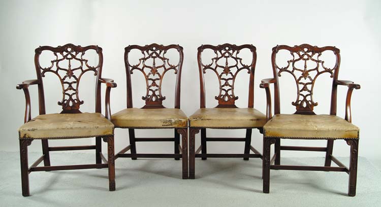 Appraisal: OUTSTANDING SET OF EIGHT GEORGE III MAHOGANY CARVED DINING CHAIRS