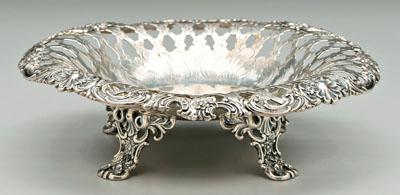 Appraisal: Tiffany sterling compote round with openwork scroll and shell border