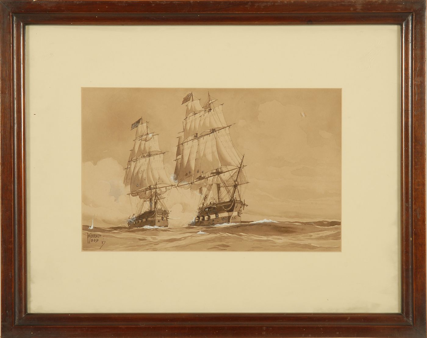 Appraisal: WORDEN G WOODAmerican - Naval battle between England and America