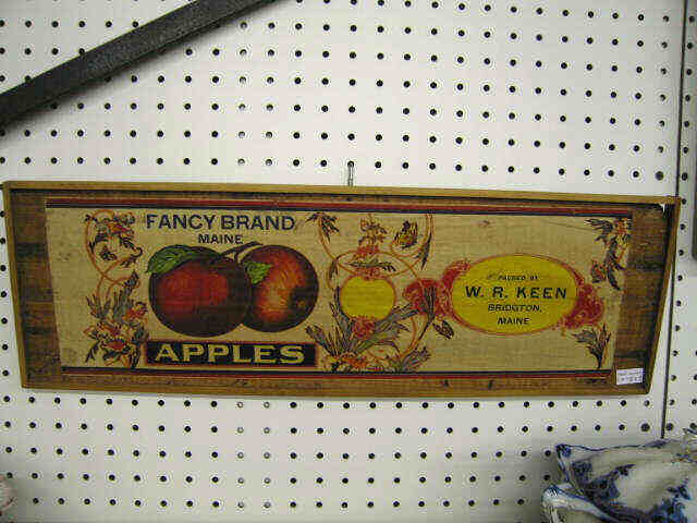 Appraisal: Wooden Apple Box Top with Label framed