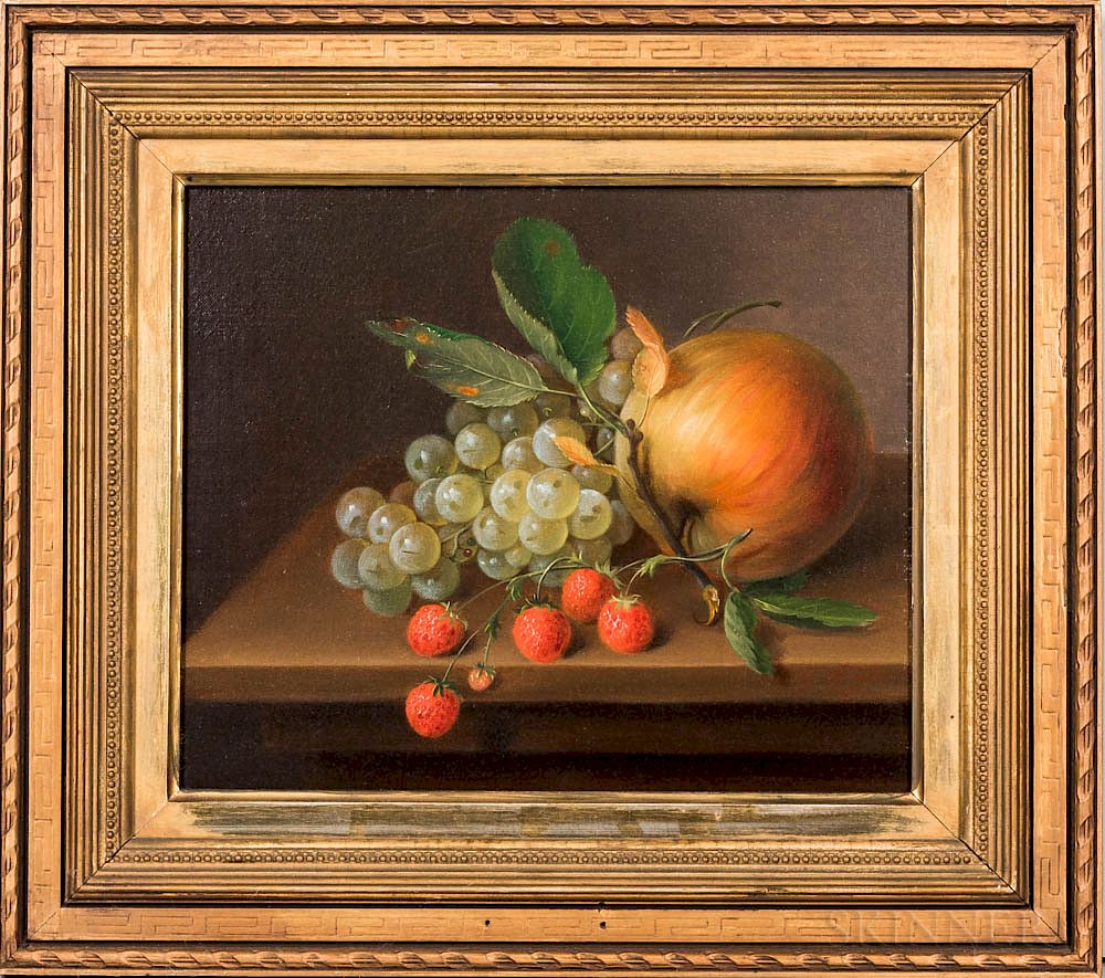 Appraisal: American School th Century Still Life with Fruit American School