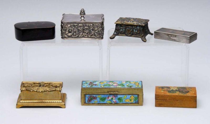 Appraisal: Lot of Stamp Boxes Description All include lids Condition Excellent