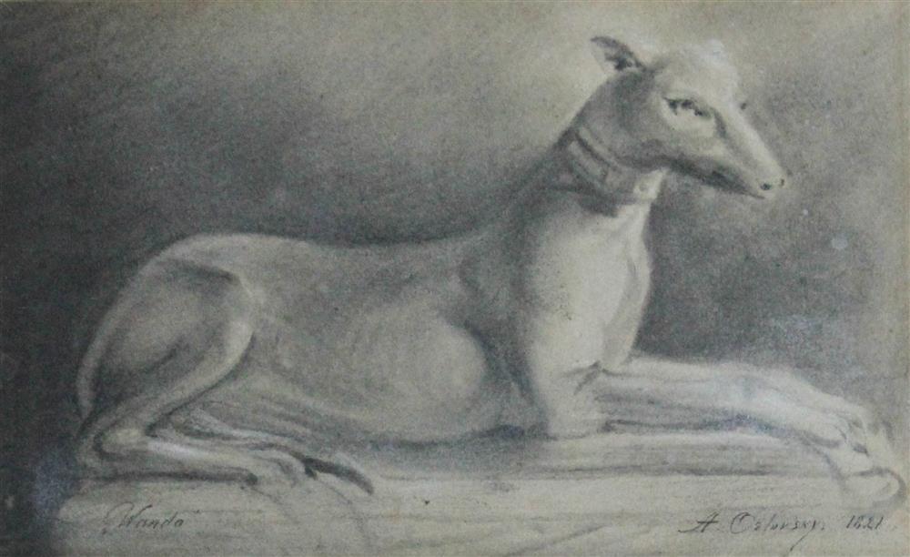 Appraisal: ALEXANDER OSSIPOVICH ORLOWSKY ORLOVSKY RUSSIAN - WANDA Charcoal on paper