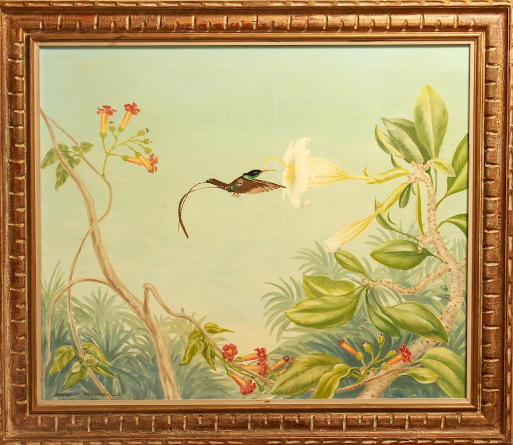 Appraisal: Charles Baskerville Jamaica Hummingbird Oil Charles Baskerville American - Jamaica