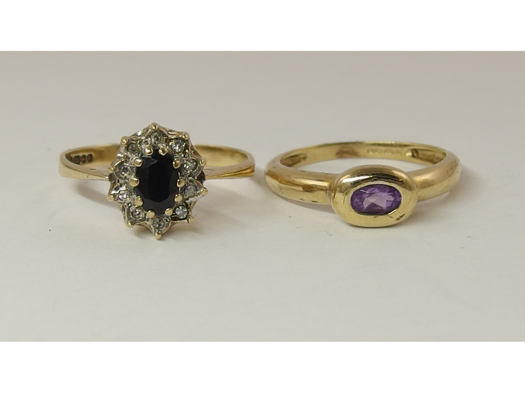 Appraisal: Lot comprising of a ct sapphire and diamond cluster ring