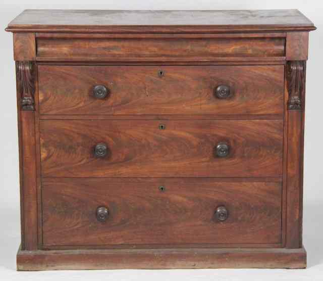 Appraisal: A Victorian mahogany chest the rectangular top over a moulded