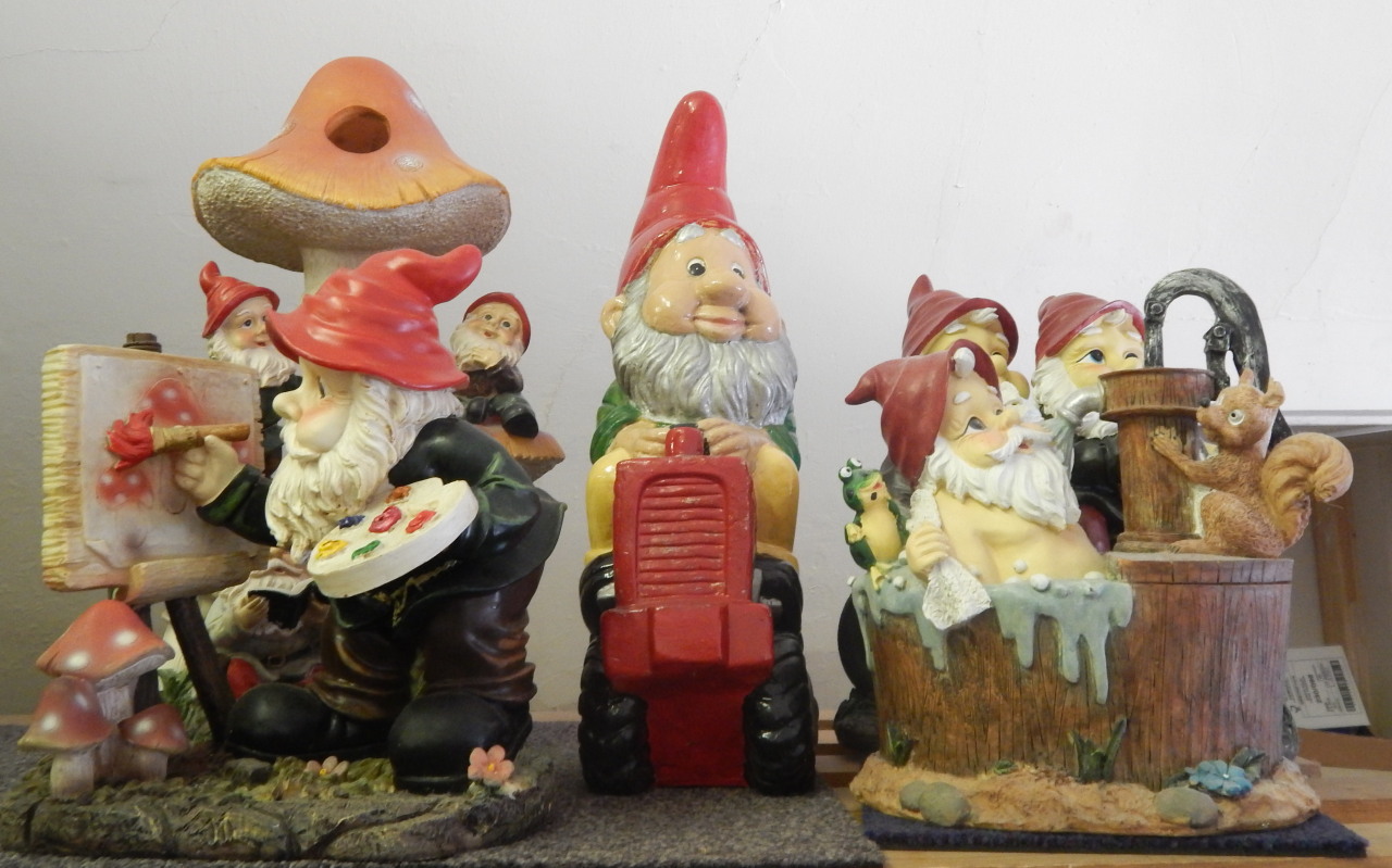 Appraisal: A quantity of garden gnomes etc to include an example