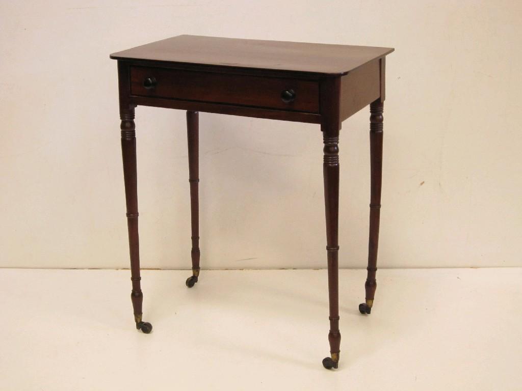 Appraisal: A Georgian mahogany small Side Table fitted frieze drawer on