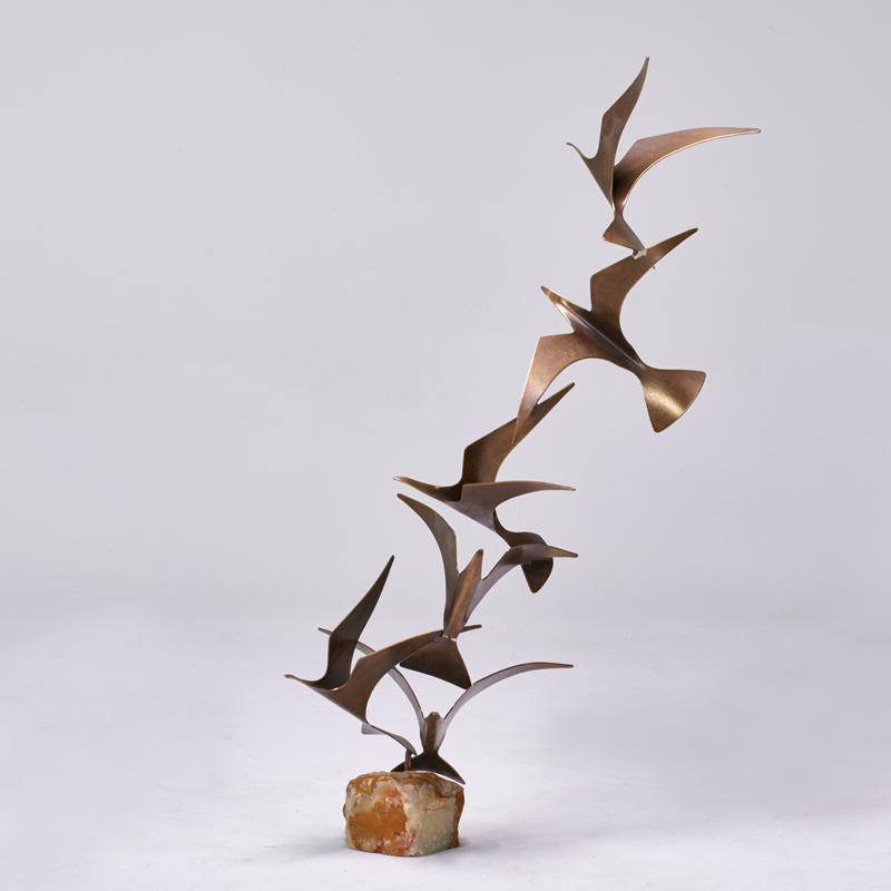 Appraisal: C JERE ARTISAN HOUSE Birds in Flight sculpture Los Angeles