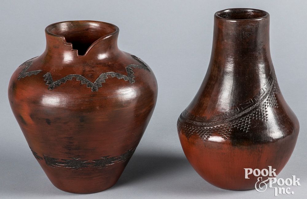 Appraisal: Two pieces Lorraine Williams-Yazzie pottery Two Lorraine Williams-Yazzie b signed