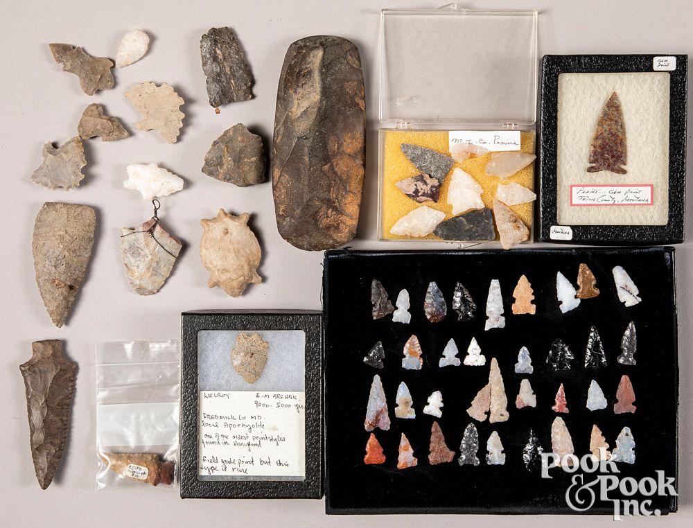 Appraisal: Group of Native American Indian stone artifacts Group of Native