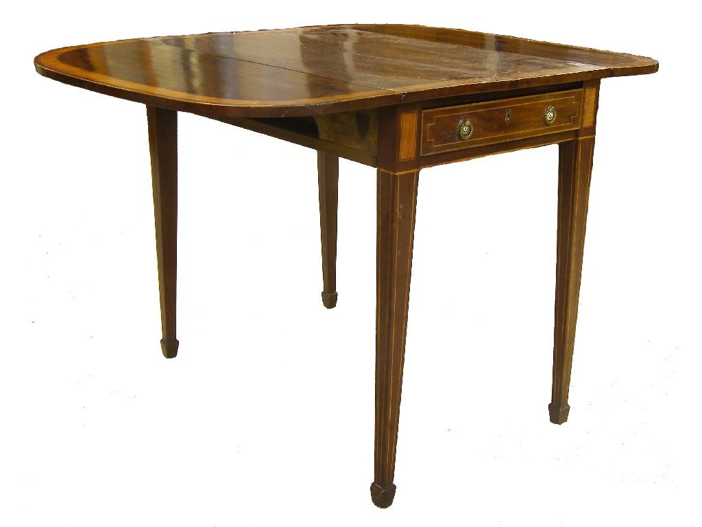 Appraisal: th century mahogany Pembroke table the top crossbanded with satinwood