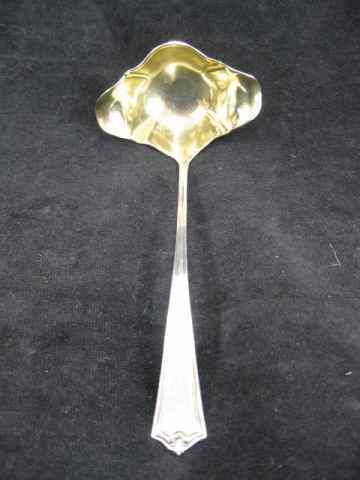 Appraisal: Sterling Silver Sauce Ladle gold wash bowl double spout ''