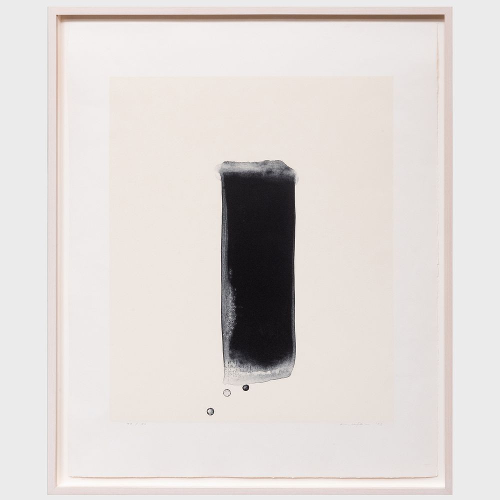 Appraisal: Lee Ufan b From a Revelation Lithograph in black and