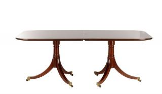 Appraisal: Georgian Style Double Pedestal Dining Table American second half th