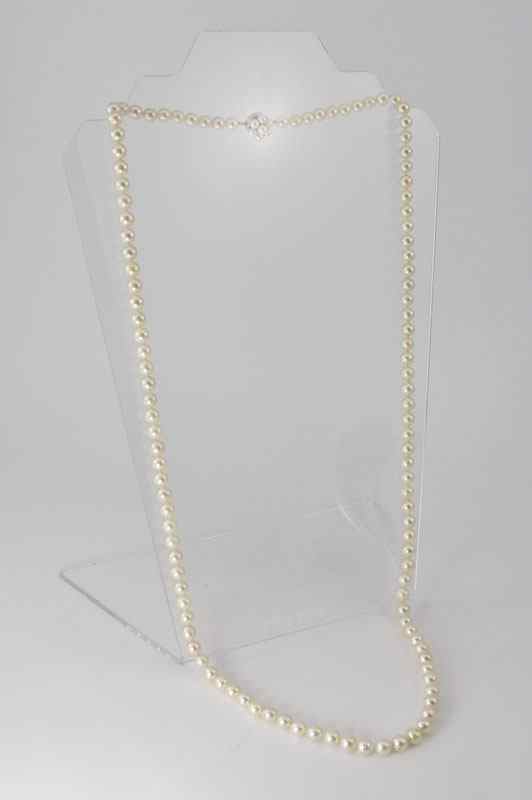 Appraisal: '' LONG CULTURED PEARL NECKLACE WITH K PEARL CLASP ''