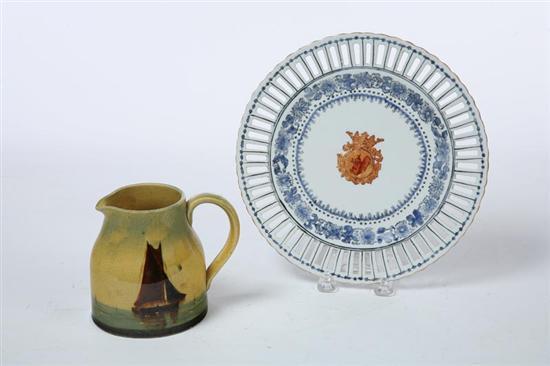 Appraisal: PITCHER AND PLATE Second half- th century English scenic pitcher