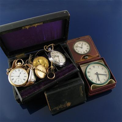 Appraisal: A box containing an ct gold open-faced pocket watch with