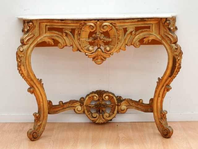 Appraisal: A th century Louis XV style serpentine fronted gilt and