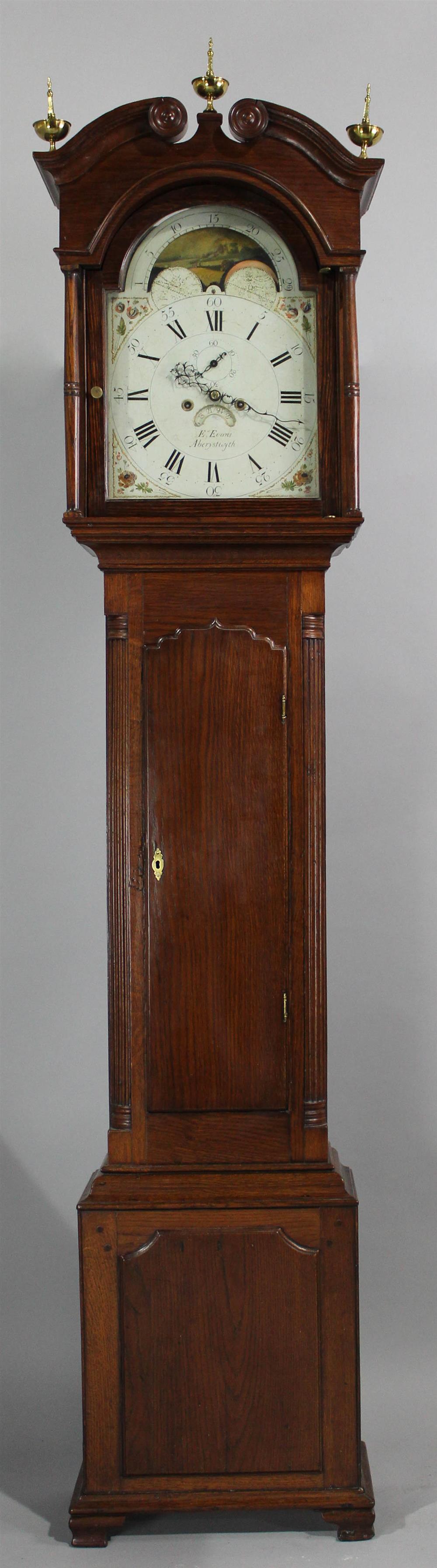 Appraisal: WELSH GEORGIAN OAK TALL CASE CLOCK Ed EVANS ABERYSTWYTH having