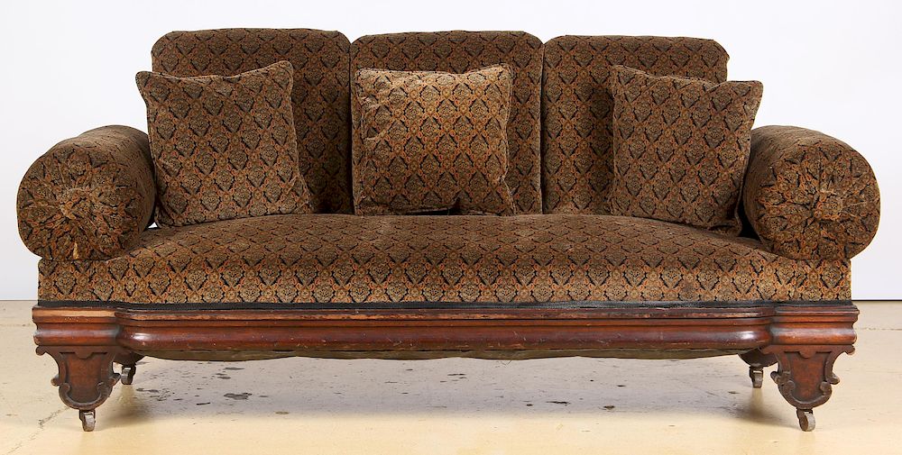 Appraisal: American Classical Upholstered Sofa th Century American Classical Upholstered Sofa