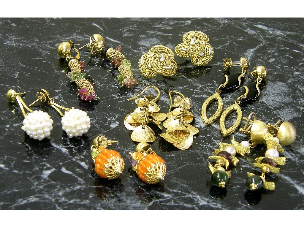 Appraisal: - - -A Seven assorted pairs of earrings gm