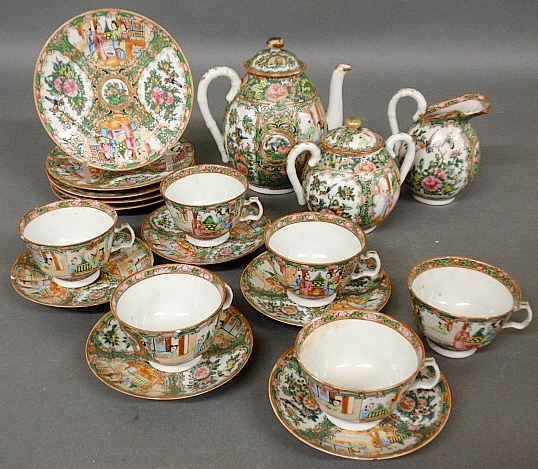 Appraisal: - Group of Rose Medallion tableware c to incl coffeepot