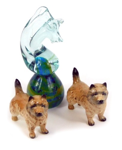 Appraisal: A pair of Beswick figures of Cairn terriers together with