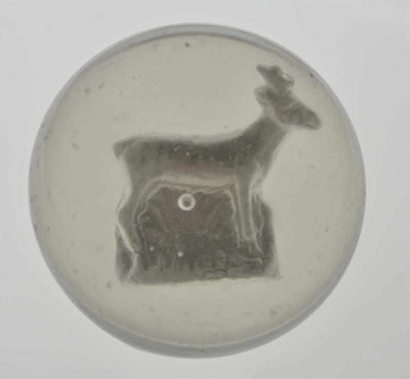 Appraisal: Deer Sulphide Marble Description Deer with antlers figure Photo list