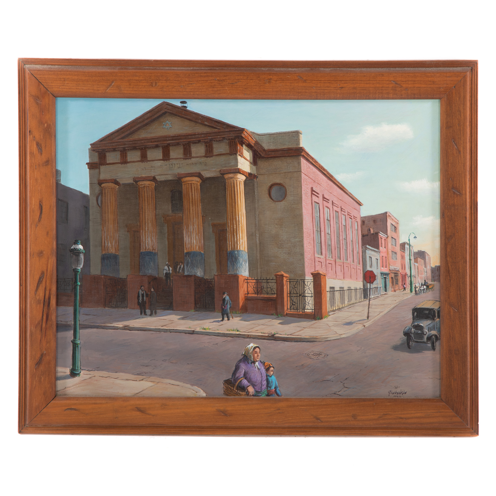 Appraisal: JACOB GLUSHAKOW LLOYD ST SYNAGOGUE OIL American - Oil on