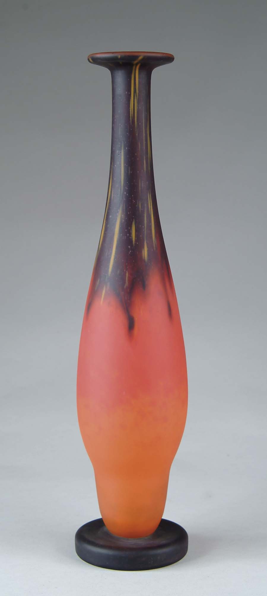 Appraisal: SCHNEIDER ART GLASS VASE Modernistic slender form on a footed