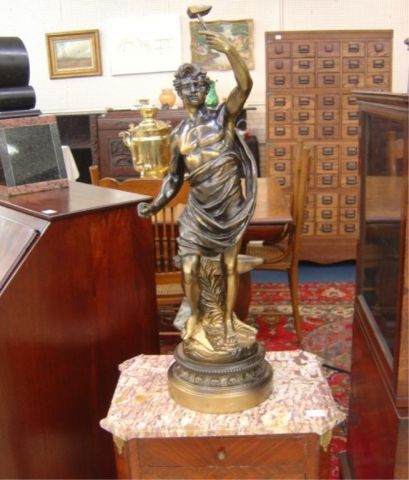 Appraisal: SPELTER FIGURE - SIGNED