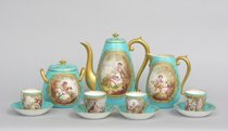 Appraisal: Sevres Style Porcelain Coffee Service Set includes lidded coffee pot