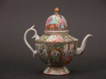 Appraisal: Rose Medallion Teapot Rose Medallion teapot features hand-painted scenes of