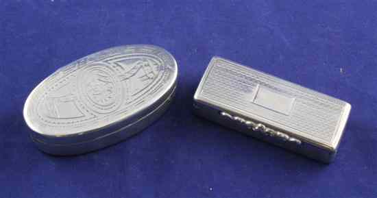 Appraisal: A Victorian engine turned silver rectangular snuff box with scroll