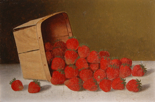 Appraisal: Strawberries Falling from a Small Basket Wooster Austin C American