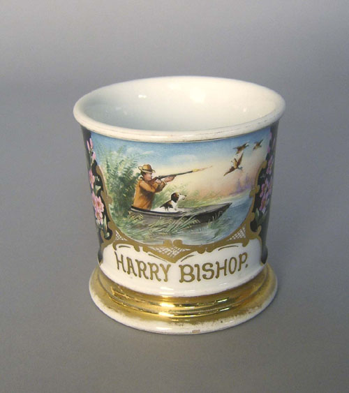 Appraisal: Occupational shaving mug with a duck hunter marked Limoges h