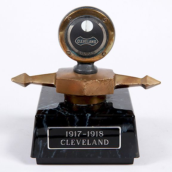 Appraisal: Cleveland Hood Ornament Radiator Cap - Cleveland gold tone gauge